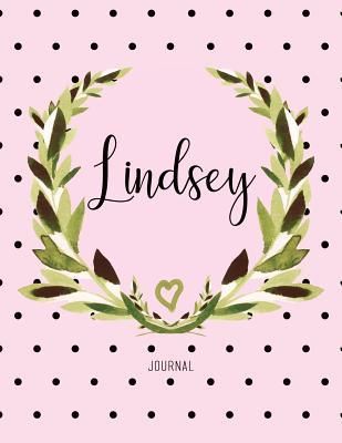 [f7f3c] %F.u.l.l.! ~D.o.w.n.l.o.a.d# Lindsey Journal: Personalized Name Journal Notebook for Women to Write In, Watercolor Leaves and Polka Dot -  *P.D.F*