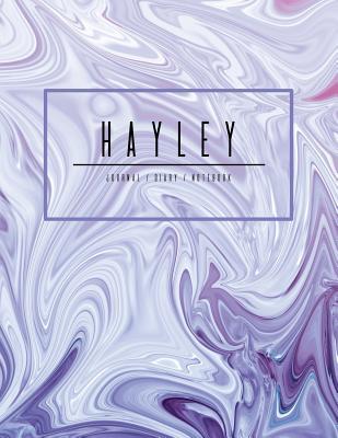 [b3c56] @R.e.a.d! *O.n.l.i.n.e! Hayley Journal Diary Notebook: Electric Violet Purple Personalized Gift with Name, Large 8.5 X 11 Minimalist Marble Cover -  ^PDF^