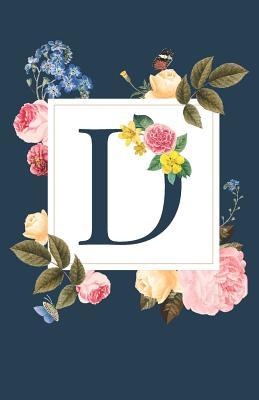 [62512] *Read# D: Name Initial Monogram Notebook with Garden Flowers 150 Page Journal -  *e.P.u.b!
