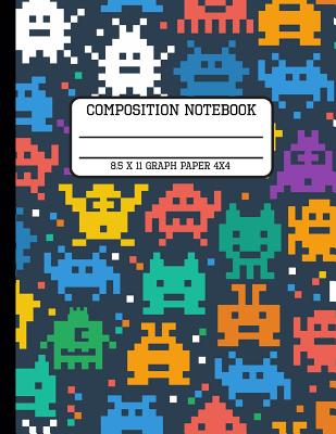 [24354] %Full* %Download% Composition Notebook Graph Paper 4x4: Video Game Gamer Back to School Quad Writing Book for Students 8.5 x 11 inches - Full Spectrum Publishing ^P.D.F^